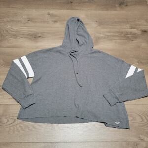 Hollister Gray Hoodie with White Stripes